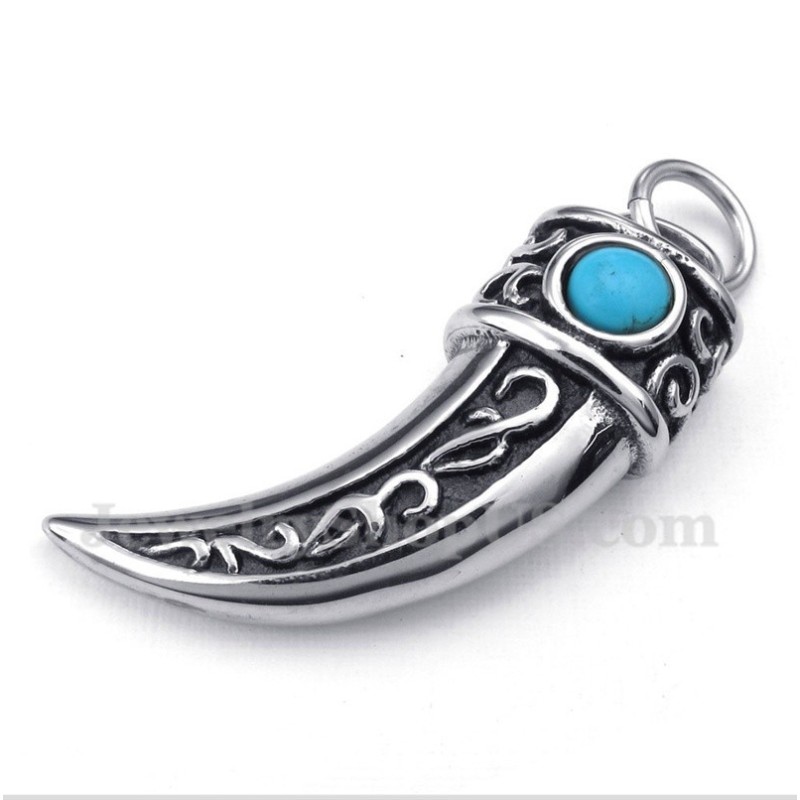 Colgante De Titanio Fundido Con Cuernos De Circonita Verde Para Hombre Con Cadena Gratis Colgante De Titanio Fundido Con Cuernos De Circonita Verde Para Hombre Con Cadena Gratis