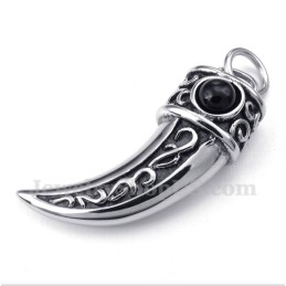 Colgante De Titanio Fundido Con Circonita Negra Y Cadena Gratis Para Hombre