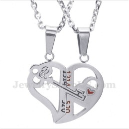 Colgante De Titanio Con Forma De Corazón Y Cadena Gratis (Un Par)