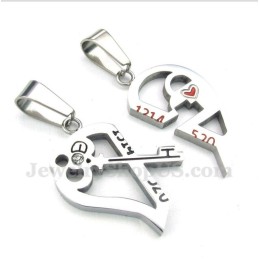 Colgante De Titanio Con Forma De Corazón Y Cadena Gratis (Un Par)