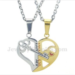 Colgante De Titanio Con Forma De Corazón Y Cadena Gratis (Un Par)