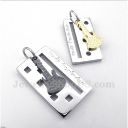 Colgante De Pareja De Guitarra De Titanio Con Cadena Gratis (Un Par)