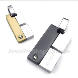 Colgante Rectangular De Titanio Con Forma De Corazón Para Pareja Con Cadena Gratis (Un Par)