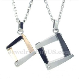 Colgante De Pareja De Diamantes De Titanio Con Cadena Gratis (Un Par)