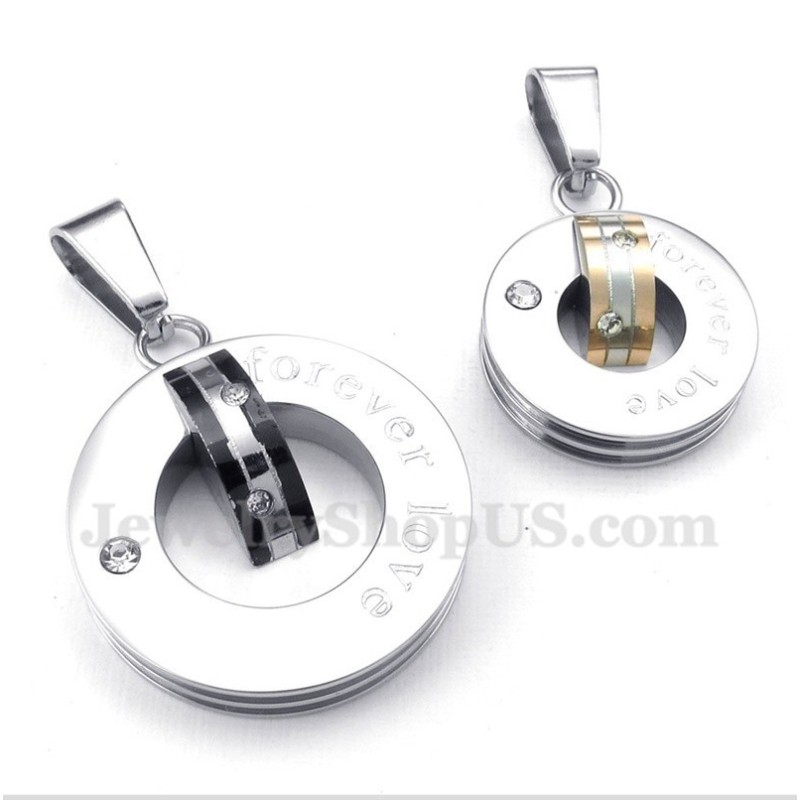 Colgante De Titanio Con Diamantes Y Forma De Corazón Para Pareja Con Cadena Gratis (Un Par) Colgante De Titanio Con Diamantes Y Forma De Corazón Para Pareja Con Cadena Gratis (Un Par)