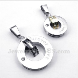 Colgante De Titanio Con Diamantes Y Forma De Corazón Para Pareja Con Cadena Gratis (Un Par)