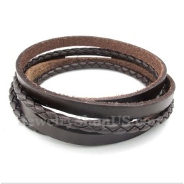 Pulsera De Cuero De Titanio Para Hombre
