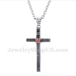 Colgante De Cruz De Titanio Fundido Para Hombre Con Cadena Gratis