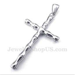 Colgante De Cruz De Bambú De Titanio Para Hombre Con Cadena Gratis