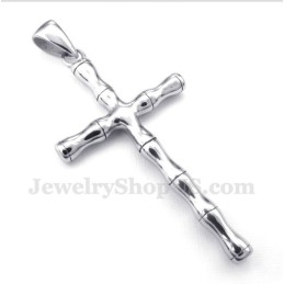 Colgante De Cruz De Bambú De Titanio Para Hombre Con Cadena Gratis