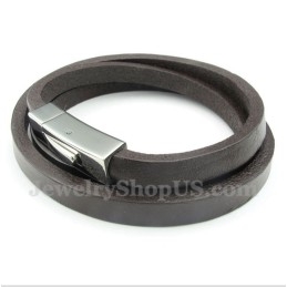 Pulsera De Cuero De Titanio Para Hombre