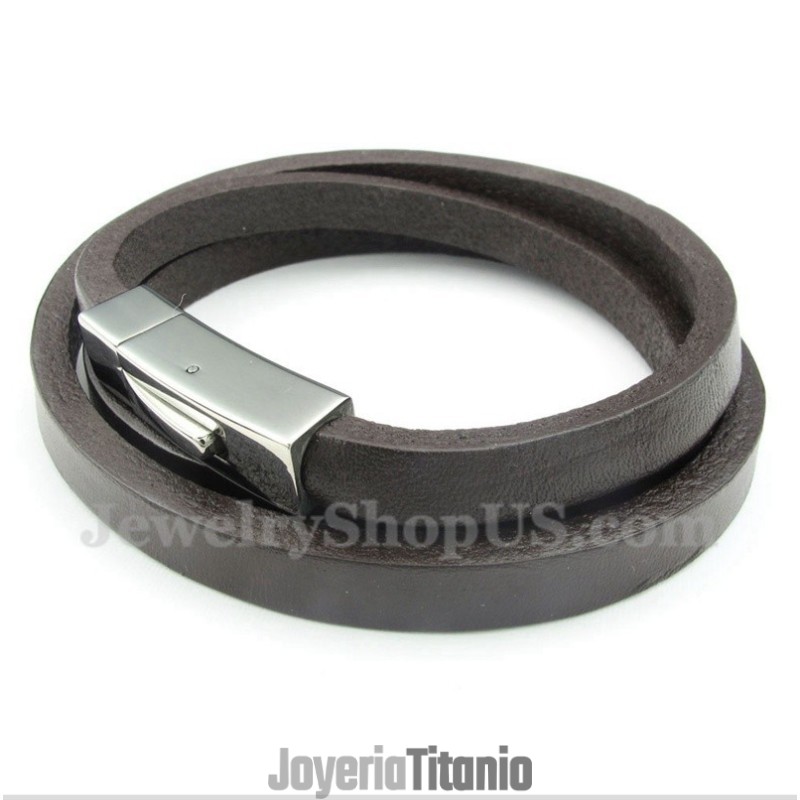 Pulsera De Cuero De Titanio Para Hombre Pulsera De Cuero De Titanio Para Hombre