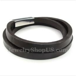 Pulsera De Cuero De Titanio Para Hombre