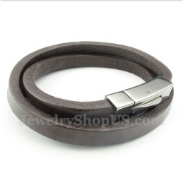 Pulsera De Cuero De Titanio Para Hombre