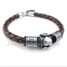 Pulsera De Cuero De Titanio Para Hombre
