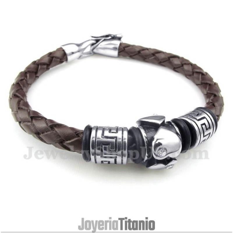 Pulsera De Cuero De Titanio Para Hombre Pulsera De Cuero De Titanio Para Hombre
