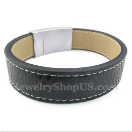 Pulsera De Cuero De Titanio Para Hombre