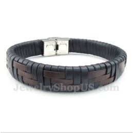 Pulsera De Cuero De Titanio Para Hombre