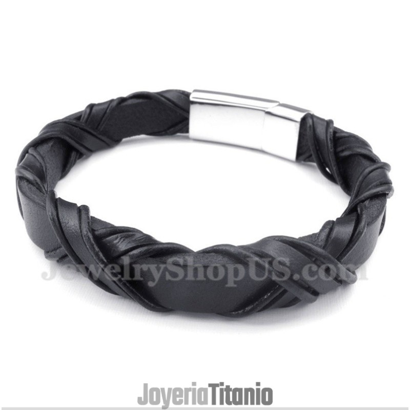 Pulsera De Cuero De Titanio Para Hombre Pulsera De Cuero De Titanio Para Hombre
