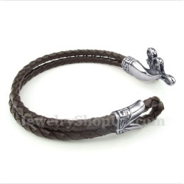 Pulsera De Cuero De Titanio Para Hombre