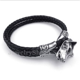 Pulsera De Cuero De Titanio Para Hombre