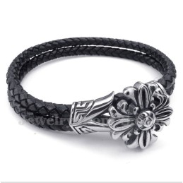 Pulsera De Cuero De Titanio Para Hombre