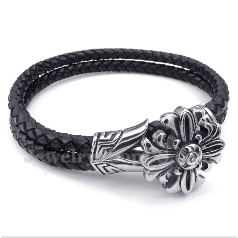 Pulsera De Cuero De Titanio Para Hombre