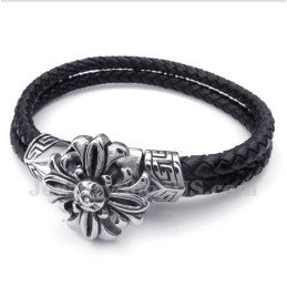 Pulsera De Cuero De Titanio Para Hombre