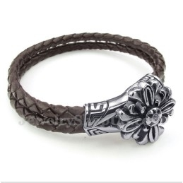 Pulsera De Cuero De Titanio Para Hombre