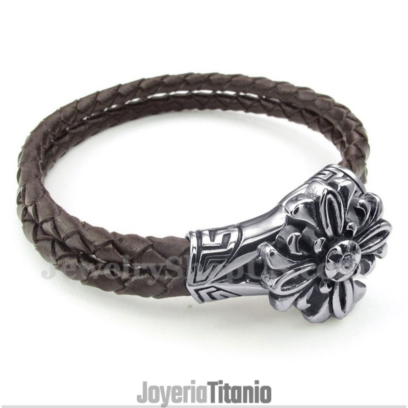 Pulsera De Cuero De Titanio Para Hombre Pulsera De Cuero De Titanio Para Hombre