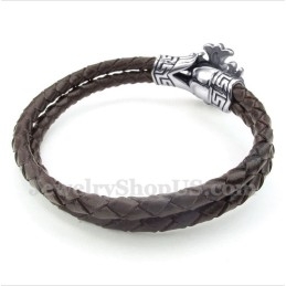 Pulsera De Cuero De Titanio Para Hombre