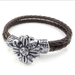 Pulsera De Cuero De Titanio Para Hombre