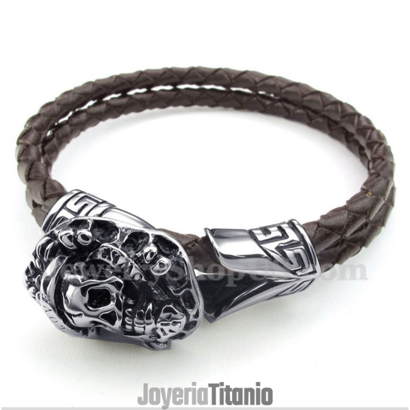 Pulsera De Cuero De Titanio Para Hombre Pulsera De Cuero De Titanio Para Hombre