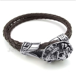 Pulsera De Cuero De Titanio Para Hombre