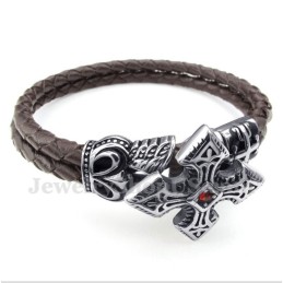 Pulsera De Cuero De Titanio Para Hombre