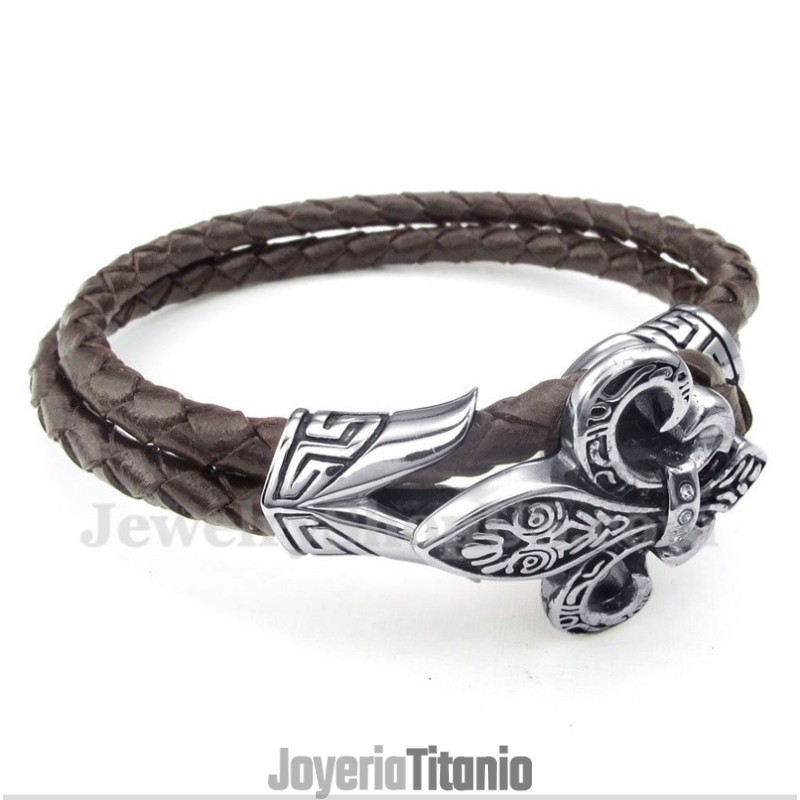 Pulsera De Cuero De Titanio Para Hombre Pulsera De Cuero De Titanio Para Hombre