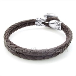 Pulsera De Cuero De Titanio Para Hombre