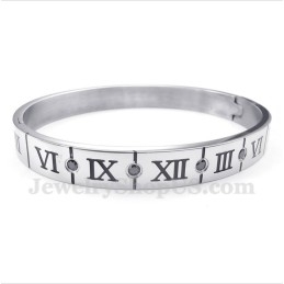 Pulsera De Titanio Con Diamantes Y Números Romanos Para Hombre