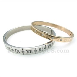 Pulsera De Titanio Con Diamantes Y Números Romanos Para Pareja (Un Par)
