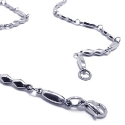 Collar De Moda De Titanio Y Plata De 21,9 Pulgadas