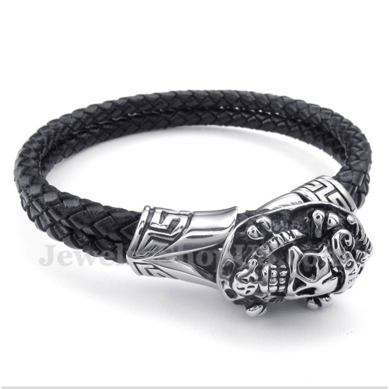Pulsera De Cuero De Titanio Para Hombre Pulsera De Cuero De Titanio Para Hombre