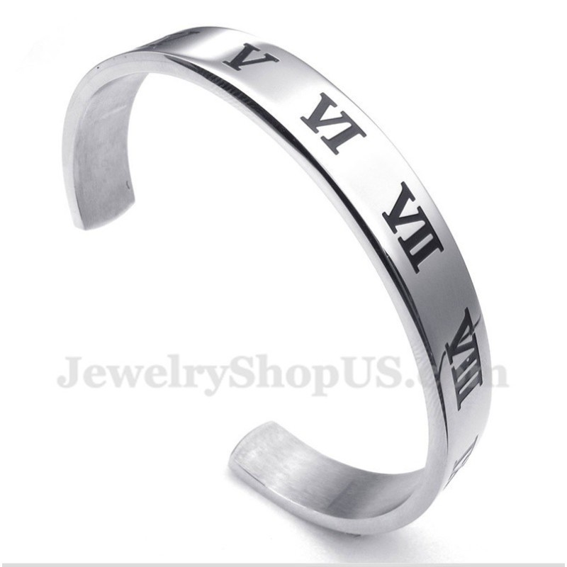 Pulsera De Titanio Con Números Romanos Para Hombre Pulsera De Titanio Con Números Romanos Para Hombre