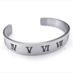 Pulsera De Titanio Con Números Romanos Para Hombre