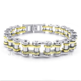 Pulsera De Titanio Y Oro Para Hombre