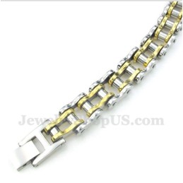 Pulsera De Titanio Y Oro Para Hombre