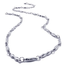 Collar De Moda De Titanio Y Plata De 21,9 Pulgadas