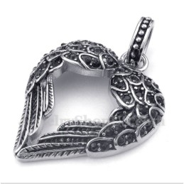Colgante De Pluma De Diamante De Titanio Para Hombre Con Cadena Gratis