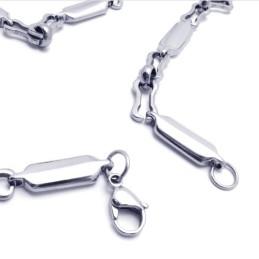 Collar Liso De Titanio Y Plata De 20,1 Pulgadas