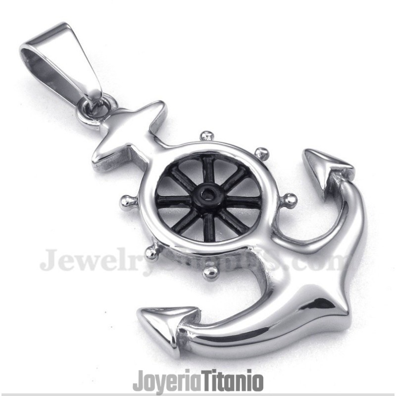 Colgante De Timón De Titanio Para Hombre Con Cadena Gratis Colgante De Timón De Titanio Para Hombre Con Cadena Gratis