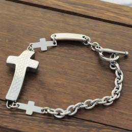 Pulseras Cruzadas De Titanio Para Hombre